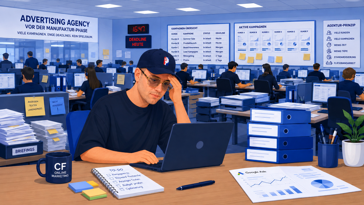 Illustration: Einstieg in einer Werbeagentur im Jahr 2009